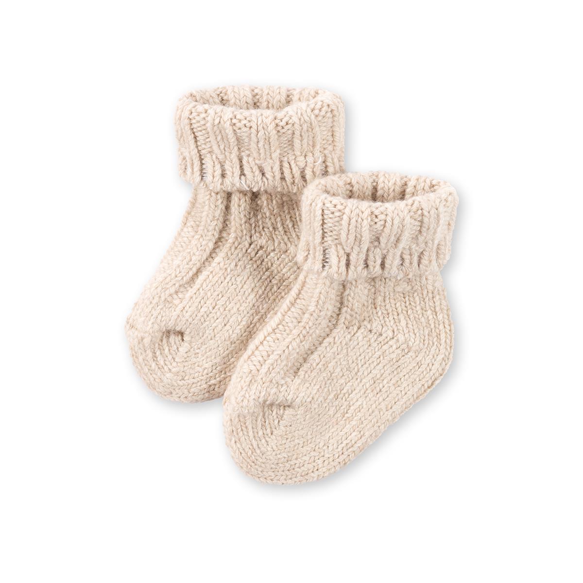 Baby Socken Kaschmir Set in Sand  0 - 6 Monate