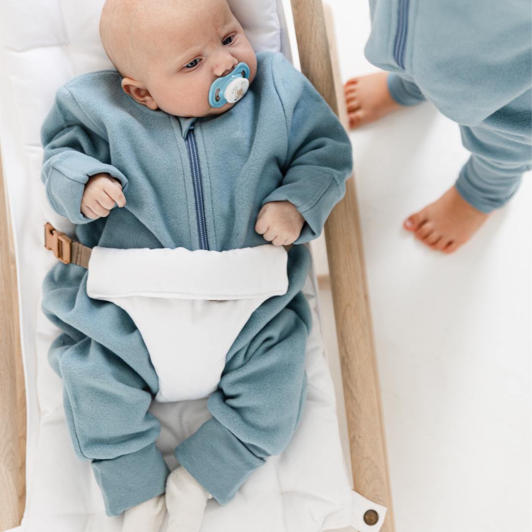 Baby Schlafsack mit Füßen MILO Taubenblau