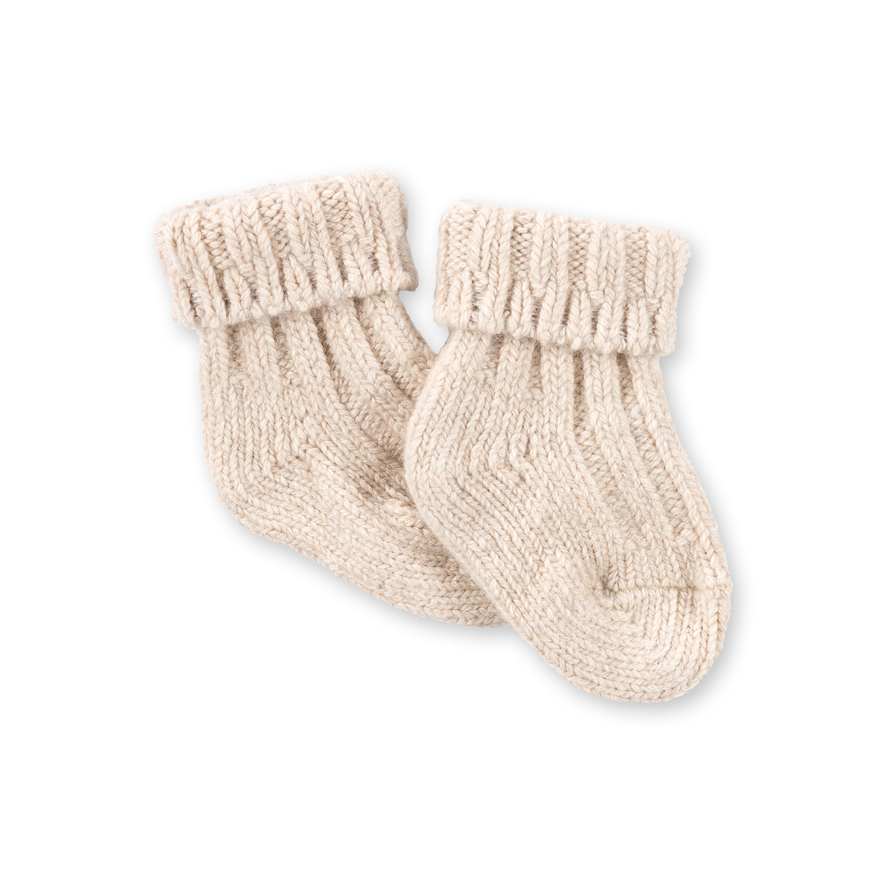 Baby Socken Kaschmir  Sand 0 - 6 Monate