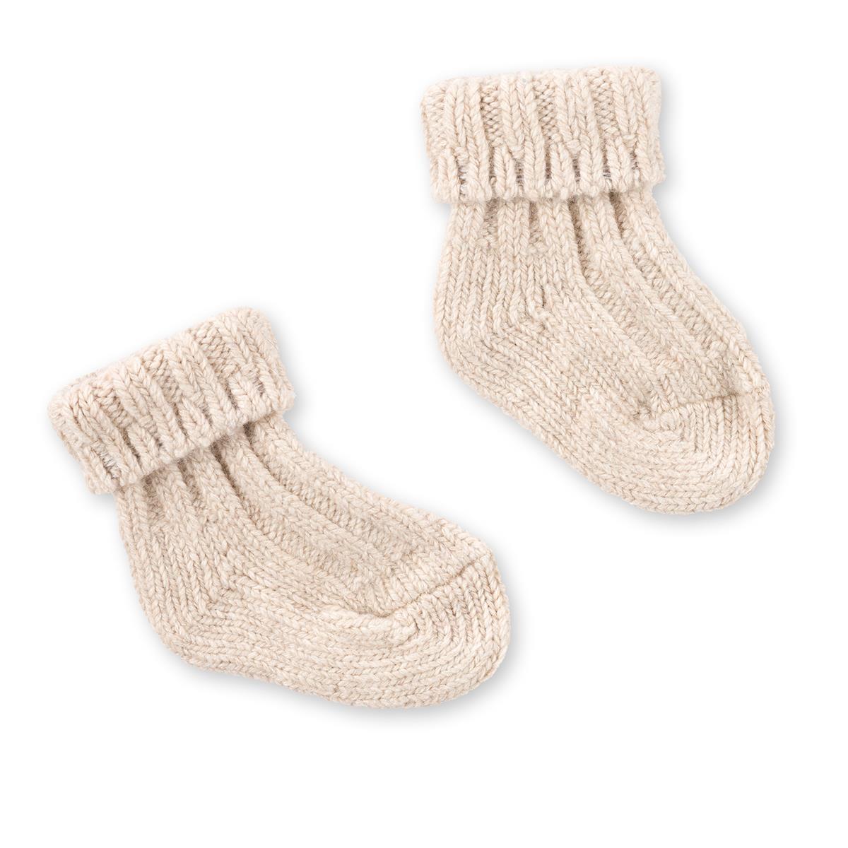 Baby Socken Kaschmir Set in Sand  0 - 6 Monate